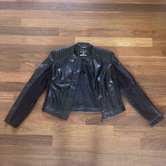 Women's Guess Leather Jacket - Picture 1 of 8